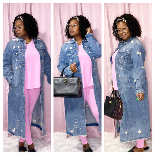 Stepping Out Denim Trench